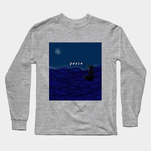Sea at night Long Sleeve T-Shirt by Ema_black